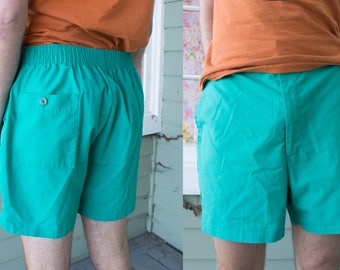 Vintage 80s 90s Teal Green Men's Shorts
