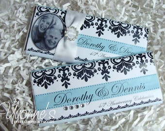 Wedding Anniversary Candy Bar Wrapper - Chocolate Candy Bar Favor with Photo - for Anniversary, Engagement, Sweet 16, Bat Mitzvah, Birthday