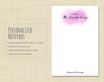 Personalized Teacher Notepad - Teacher Notepad - Teacher Note Pad Gift - stationery - A NOTE FROM