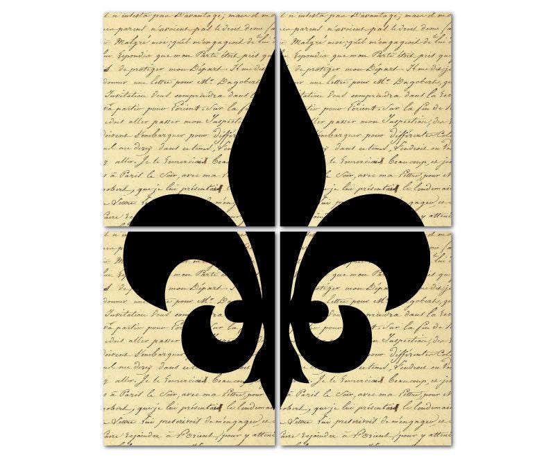 French Fleur De Lis Modern Wall Decor Gallery Wrapped Canvas