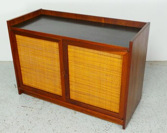 mid century modern rolling bar liquor cabinet credenza server by Founders