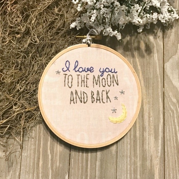 I love you to the moon and back baby girl nursery art