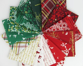 Christmas at Brambleberry Ridge Fat Quarter Bundle by Violet Craft - 15 Fat Quarters - 3.75 Yards Total