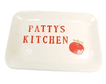 Custom Kitchen Dish, Grandmother Gift, Kitchen Decor, Italian Kitchen, Personalized Home Decor, Mother's Day Gift, Custom Plate, Custom Name