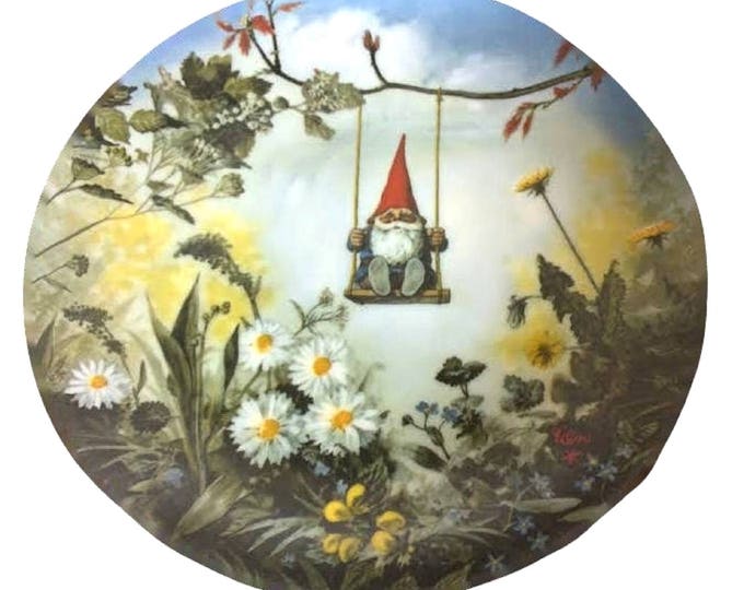 Gnome Plate, Rien Poortvliet, Four Seasons, Spring, Little Swinger Fairmont China - Vintage Collectible Plate Spring, Gift For Christmas