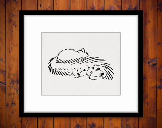 Printable Digital Squirrel with Babies Image Cute Graphic Download Vintage Clip Art for Transfers Printing etc HQ 300dpi No.852