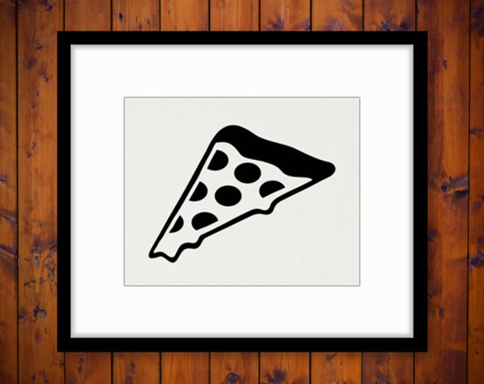 Printable Image Pizza Slice Graphic Digital Download Artwork Vintage Clip Art Jpg Png Eps HQ 300dpi No.4016