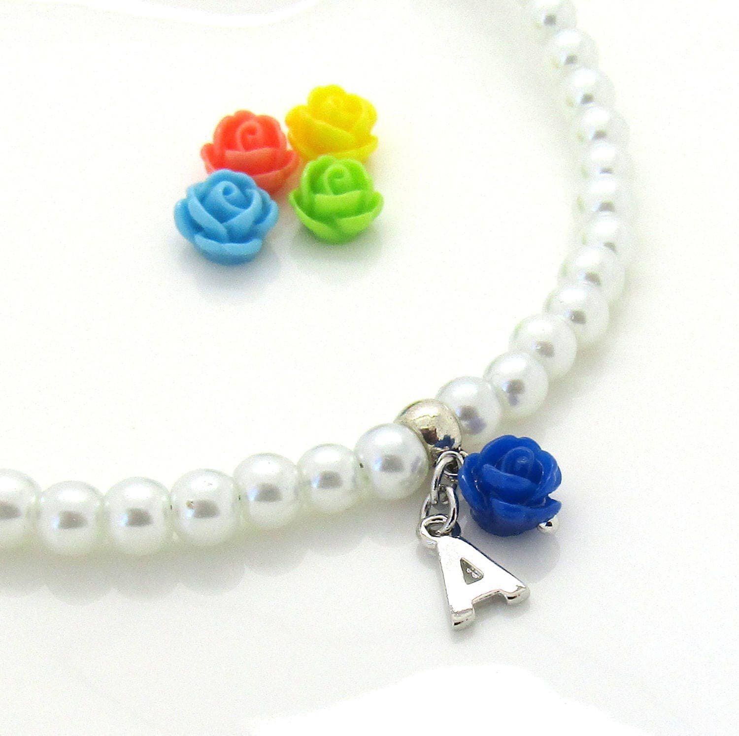 Personalized flower girl necklace flower girl jewelry