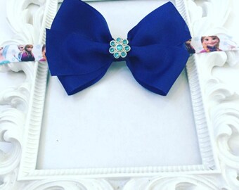 Girl's Royal Blue Custom Hair Bows, Custom Royal Blue Hairbands, Blue Hair Bands For Girls, Kids Custom Blue Hair Bows