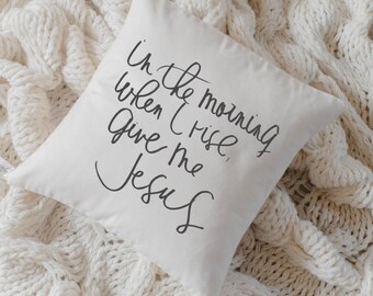 Throw Pillow - Give Me Jesus, calligraphy, home decor, wedding gift, Bible verse, housewarming gift, cushion cover, throw pillow
