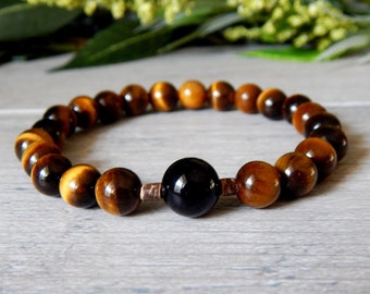 Men's Tiger Eye Bracelet, Men's Bracelet, Gemstone Bracelet, Gift for Him, Mens Gift, Men Jewelry, Men Bracelets