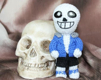 Sans Plush, Sans Amigurumi, Crochet Sans, Undertale, Geek Gift, Nerd Gift, Gamer Gift, Geek Plush, Nerd Plush, Sans Toy, Retro Games, Plushy