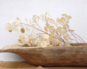Antique Long Primitive Wooden Dough Bowl - Antique Natural Wood Long Dough Bowl - Hand Carved - Country Cottage Chic