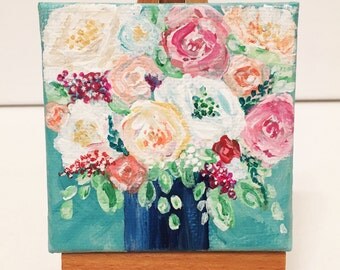 Mini Flower Boquet Painting with Easel