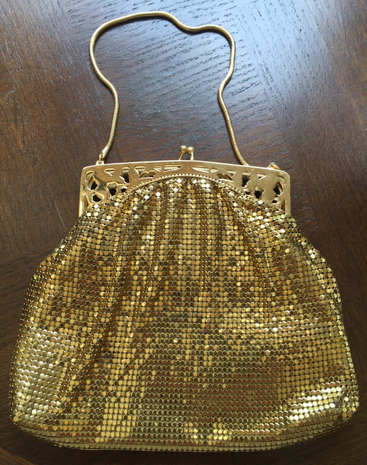 whiting and davis gold purse