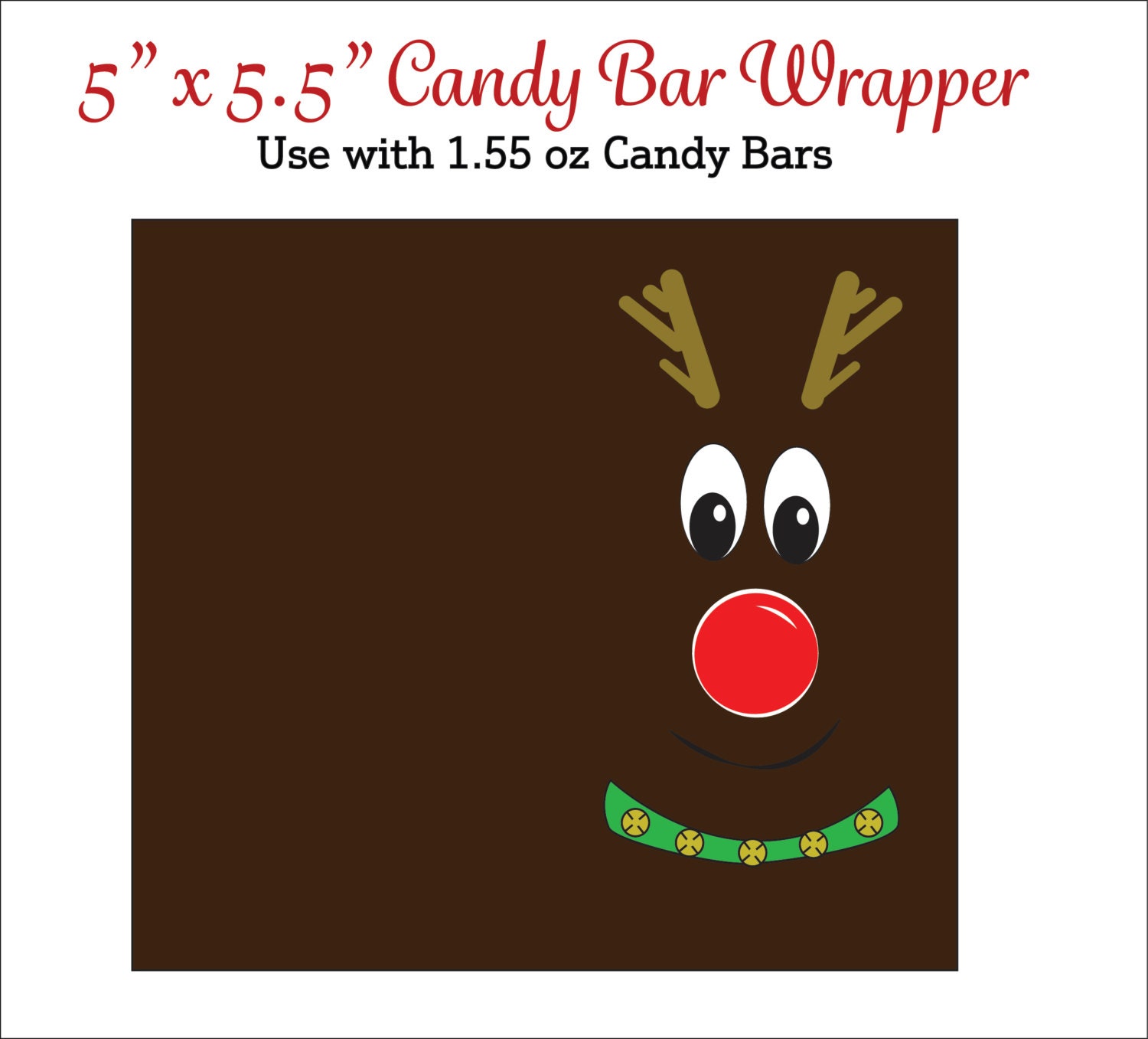 Reindeer Candy Bar Wrappers Printable Reindeer Candy