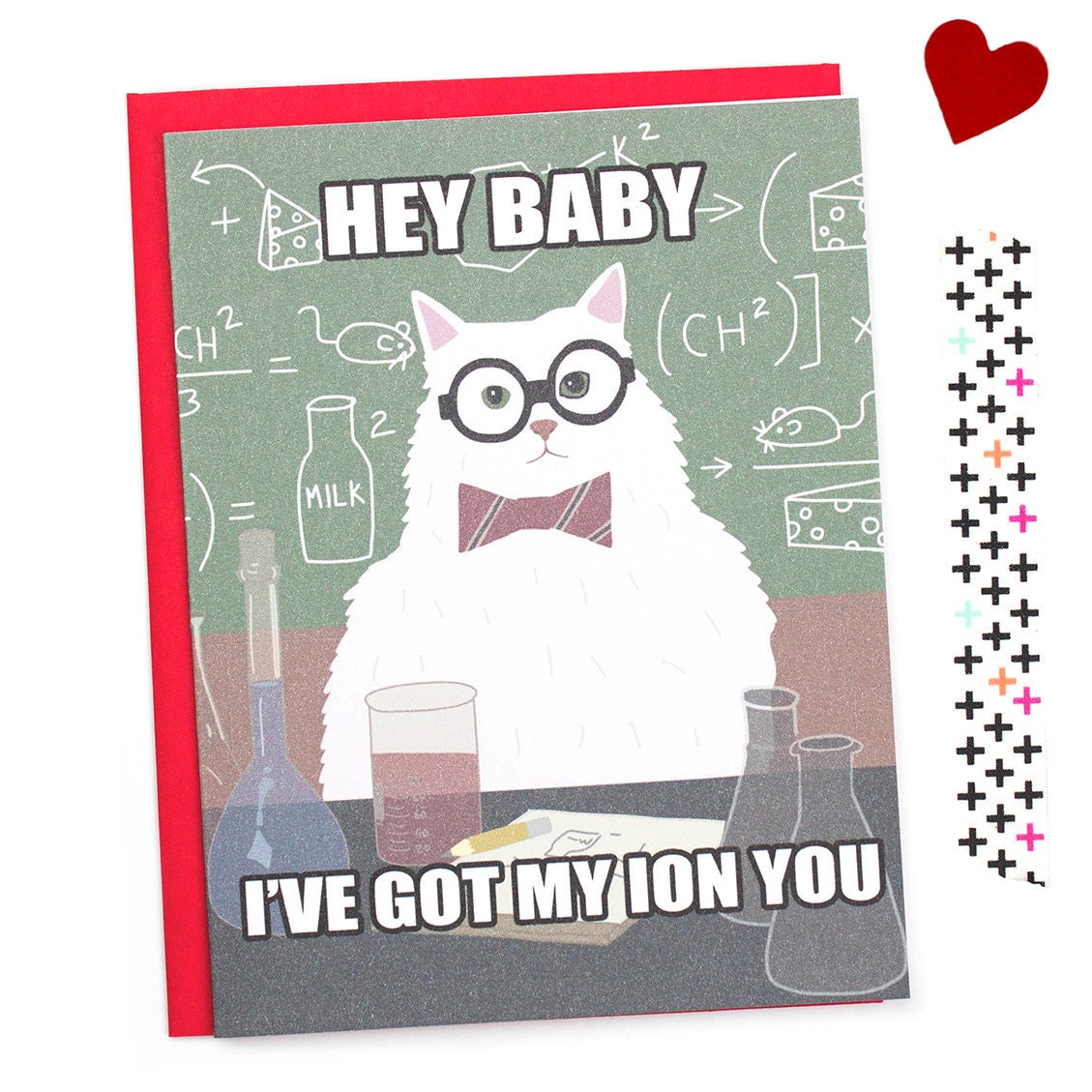 Geeky Love Card Chem Cat Meme Valentine Geeky Puns I Love