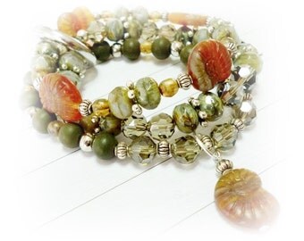 Bracelet, Czech glass beads