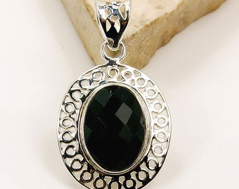 Midnight Princess Black Onyx Pendant 925 Sterling Silver Pendant U180 The Silver Plaza