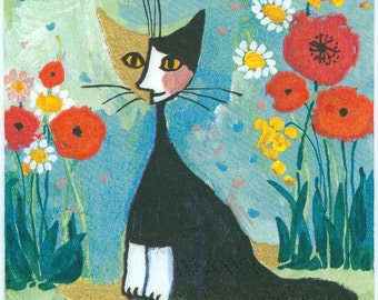 Items Similar To Rosina Wachtmeister - Libero Cat Art Napkin Decoupage 