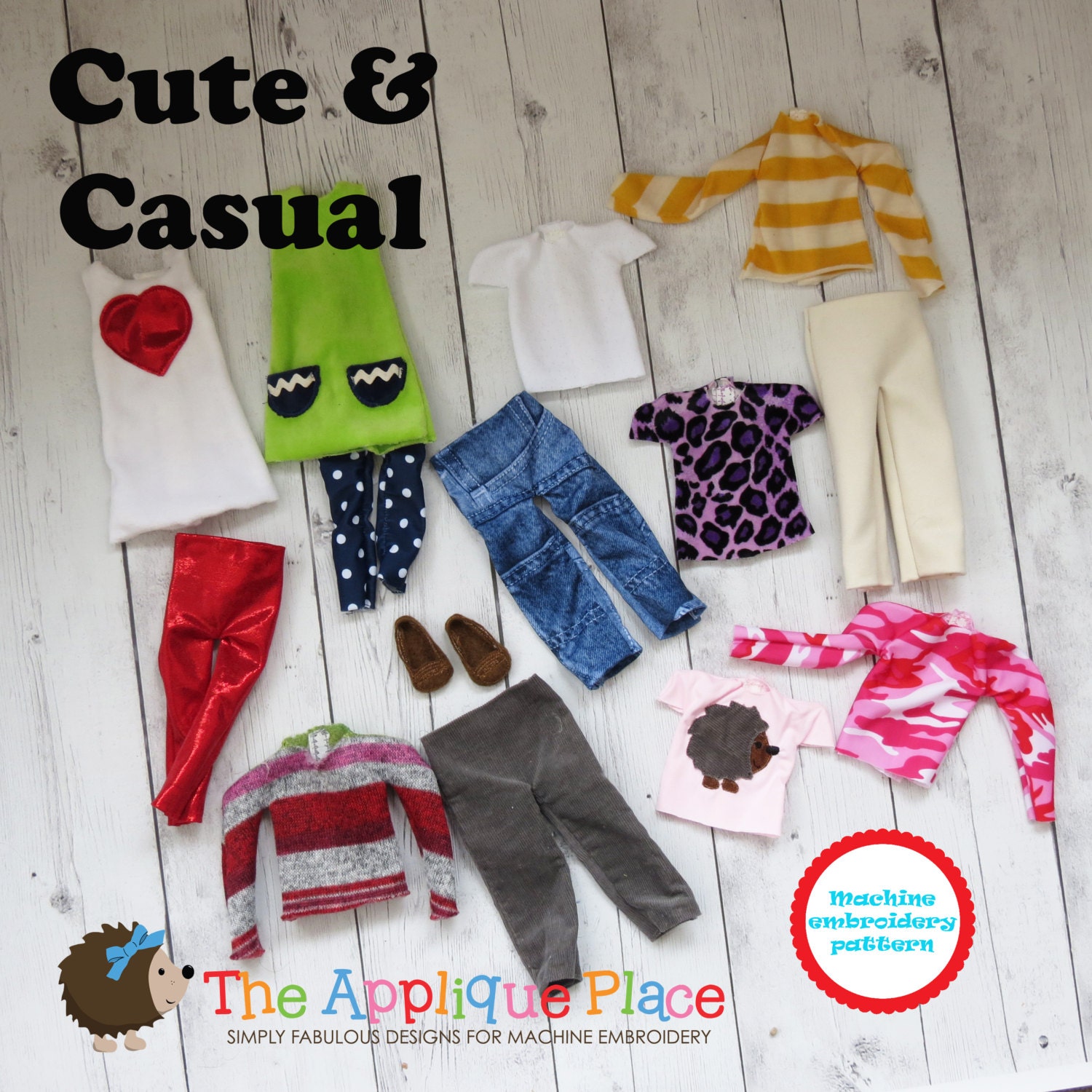 Doll Clothing Pattern In The Hoop ITH Cute & Casual