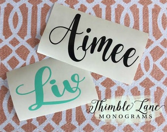 VINYL NAME DECAL - Monogrammed Decal for Cups - Yeti Decal - Personalized Name Decal - Name Decal for Tumbler
