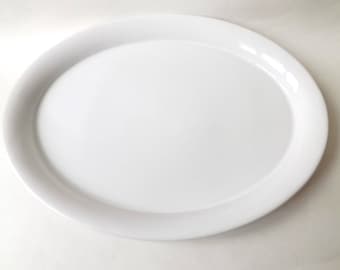 Swedish White Ironstone Platter Meat Plate, Vintage Scandinavian White Serving Plate, White Tableware Oval Kitchen Plate Scandinavian Modern