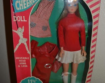 Vintage Barbie Clone Texaco Cheerleader Doll British Crown Colony Hong Kong MiB Looks like American Girl head mold Blonde 1960's
