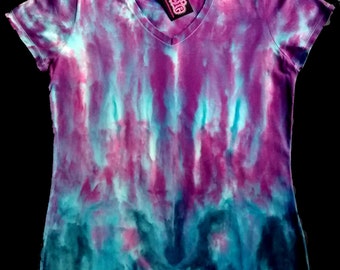 Purple Haze V Neck Tie Dye Shirt 9 oz