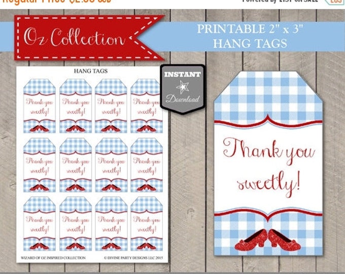 SALE INSTANT DOWNLOAD Wizard of Oz Inspired Thank You Hang Tags / Thank You Sweetly / Printable Diy / Oz Collection / Item #104