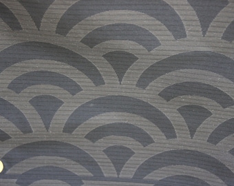 Black Obi fabric /wave/ Summer obi fabric/ Vintage Japanese silk fabric