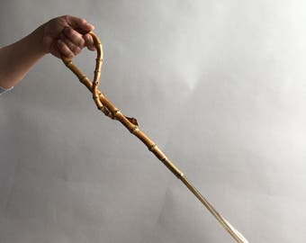 Vintage Rattan Shoe Horn / Vintage Shoe Horn with Rattan Long Handle