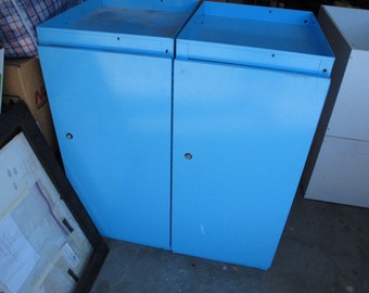 Metal Cabinet Blue Industrial Shelf Metal Doctors Cabinet Industrial Office Storage Blue Painted Shelving Unit Book Media Metal File Filing