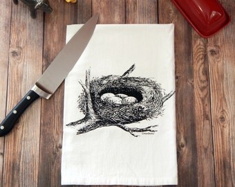 Bird Tea Towel - Birds Nest Kitchen Towel