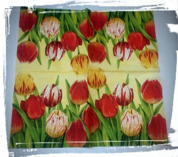 decoupage using serviettes Napkins,spring 1 Media Single Decoupage paper tulips,Mix