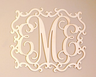 Over bed decor - Bedroom decor - Nursery monogram - Nursery wall art - Baby girl nursery decor - Baby shower gift - Girls room decor