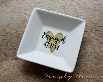 Personalized Ring Dish, engaged, wedding gift, engagement gift, Jewelry dish, bride to be, future mrs. all the days of my life