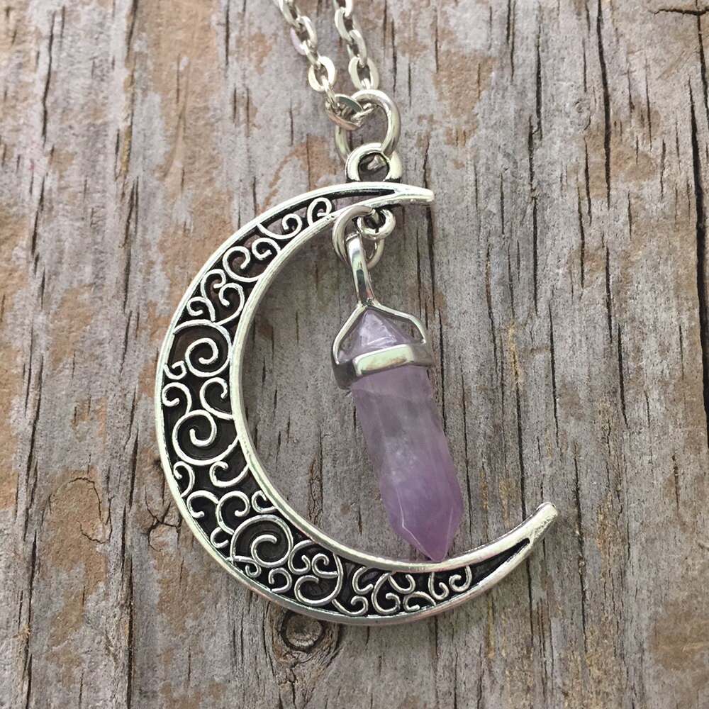 Crystal Crescent Necklace