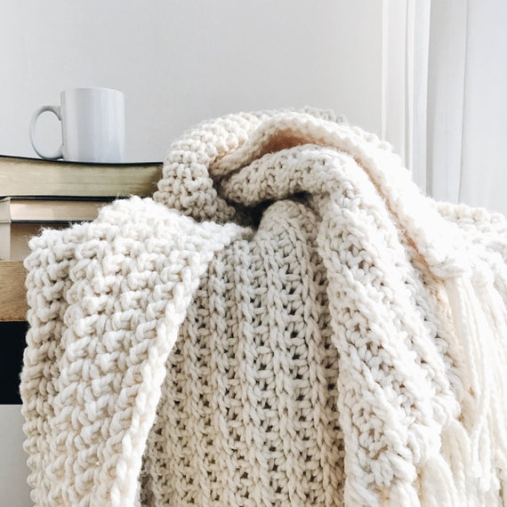 CROCHET PATTERN Blanket Afghan Chunky Texture The