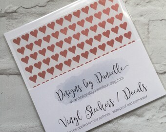 Rose Gold Heart, Tiny Planner Sticker, Envelope Decor, Decal, Thank You, Invitation