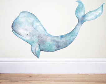 Humpback Whale decal,Whale sticker,Whale wall decal, under the sea decor, whale art, nursery wall decal, mermaid decal, mermaid decor, Art