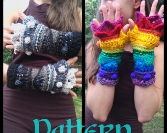 Pattern: Bobble Scale Fingerless Gloves / Arm Warmers