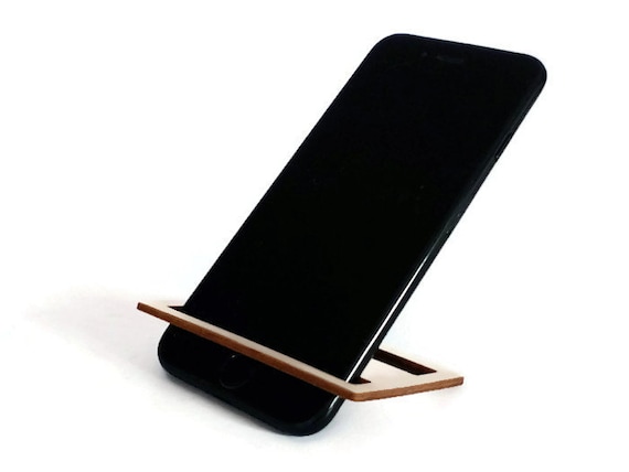 Laser cut wood phone holderoffice desk by DigitalHandmade on Etsy