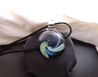 Handmade Lampwork Glass Vortex Technique Pendant