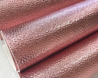 Litchi de cuir PU or métallisé Rose Rose simili cuir doré feuille A4 ou A5 taille Or Rose Faux cuir tissu simili cuir doré en relief