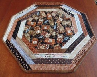 Coffee Table Topper, Coffee Table Mat, Quilted Coffee Centerpiece