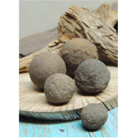 5 Ironstone Concretions Naturally formed balls, 9/16" to 1 1/4" Moqui Marbles Indian marbles Spherical Balls, Sandstone Decor