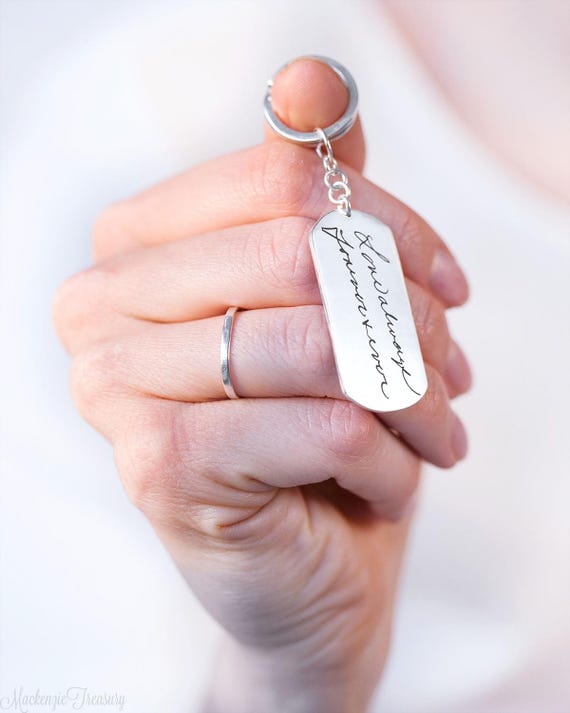 Personalized handwriting keychain/ handwriting dog tag/ name