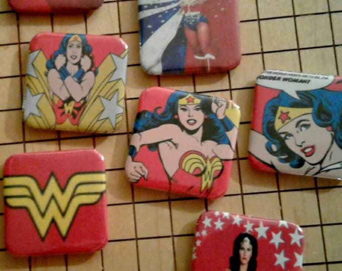 Cute Magnets, Wonder Woman, Magnets, DC Comics, Comic Book Art