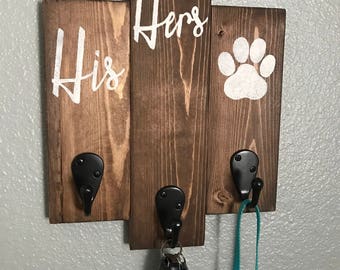 His/hers/pet keychain and leash holder